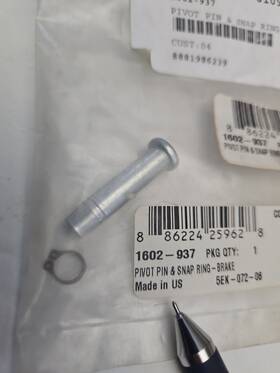 Arctic Cat 1602-937 Genuine Pivot Pin And Snap Ring Brake Nos Oem Ac28