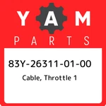 83Y-26311-01-00 Yamaha Cable, Throttle 83Y263110100, New Genuine Oem Part. Fixed Price $35.66.