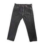 Levi's 501 Jeans Mens 42X32 Black Button Fly Straight Leg Dark Wash Denim Pants. Fixed Price $26.99.