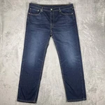 Levi's 505 Jeans Mens 42X32 Blue Dark Wash Straight Denim Pocket Zip Fly. Fixed Price $13.56.