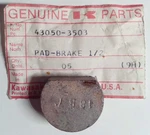 Nos Genuine Kawasaki Drifter Snowmobile Brake Pad 1/2" 43050-3503 New Oem. Fixed Price $9.75.