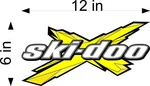 Ski-doo X / Yellow 12" Vinyl Graphic Snowmobile Decal. Fixed Price $7.97.